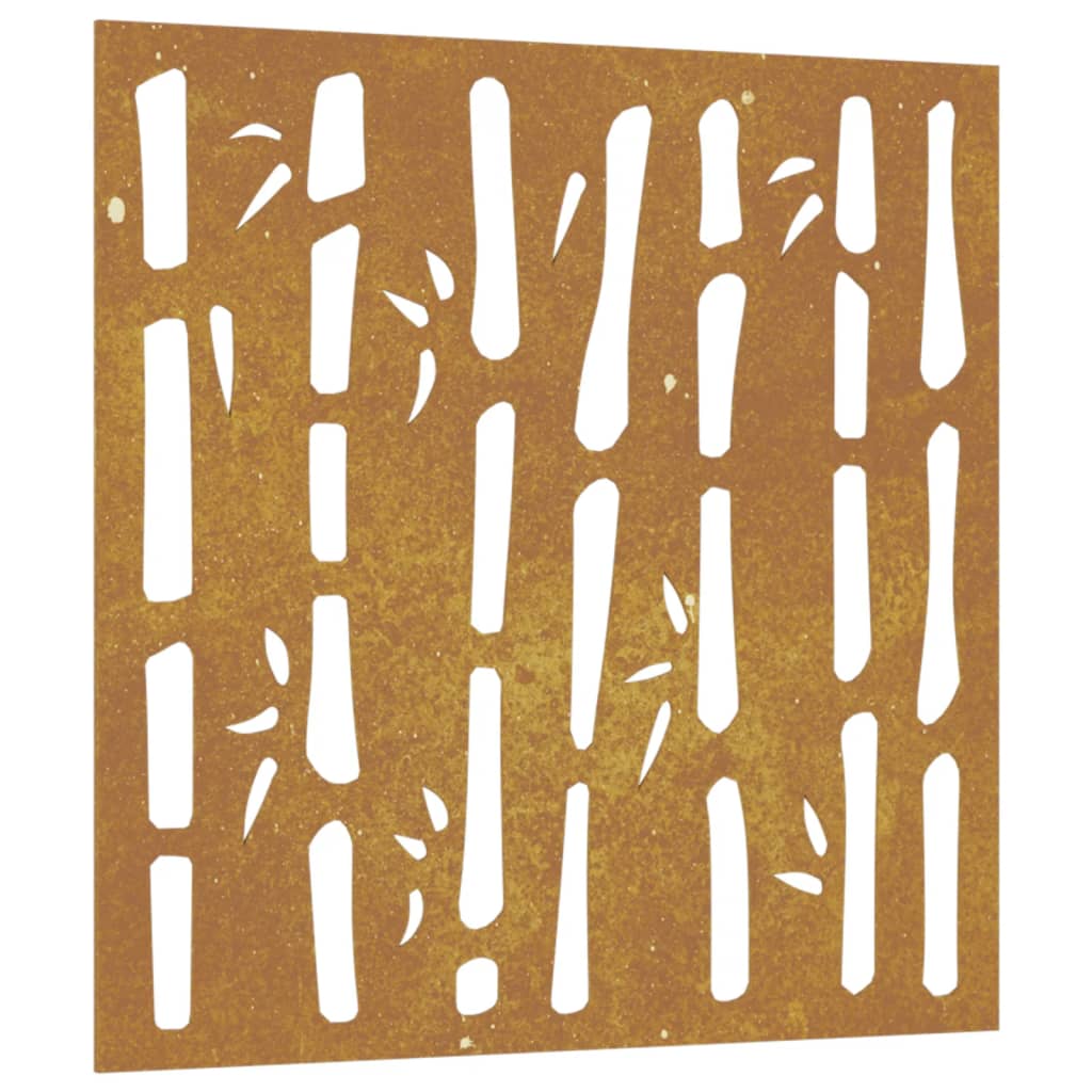 Décoration Murale Jardin 55X55 Cm Acier Corten Design Bambou