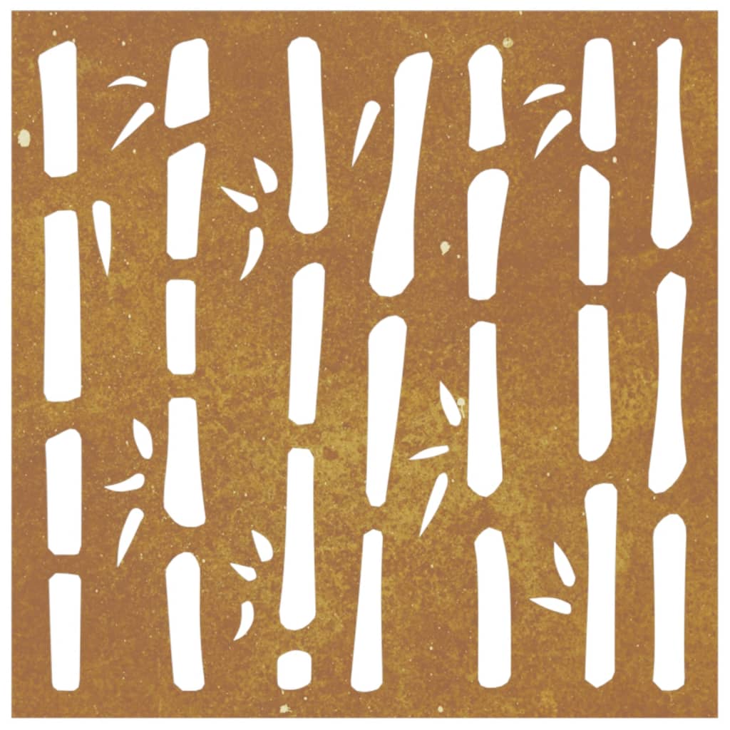 Décoration Murale Jardin 55X55 Cm Acier Corten Design Bambou