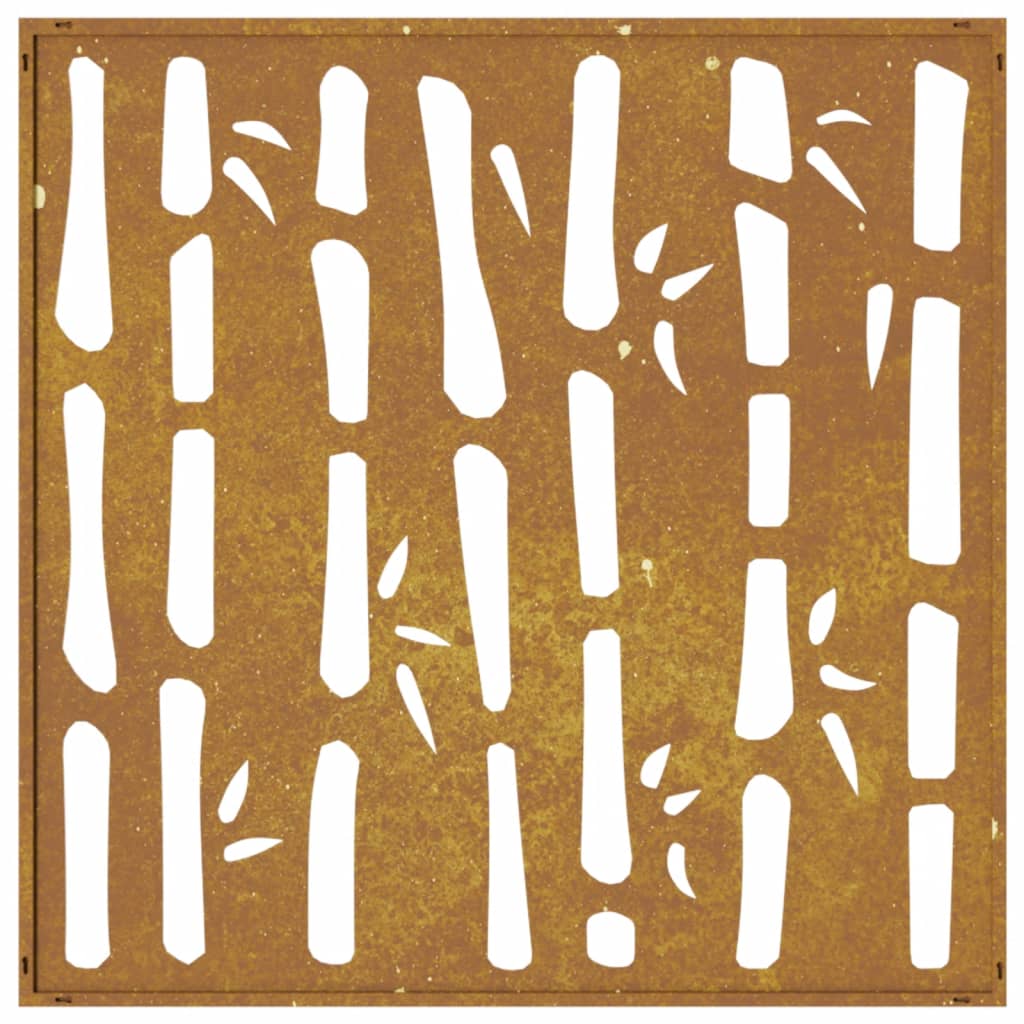 Décoration Murale Jardin 55X55 Cm Acier Corten Design Bambou