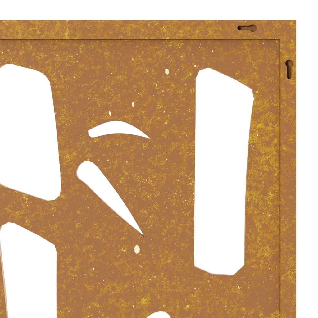 Décoration Murale Jardin 55X55 Cm Acier Corten Design Bambou