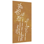 Décoration Murale Jardin 105X55 Cm Acier Corten Design Bambou