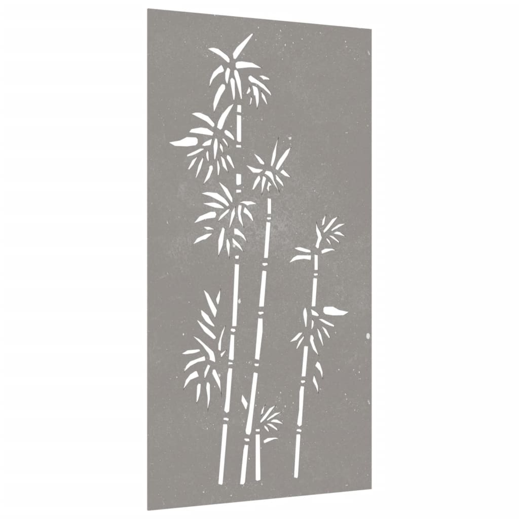 Décoration Murale Jardin 105X55 Cm Acier Corten Design Bambou