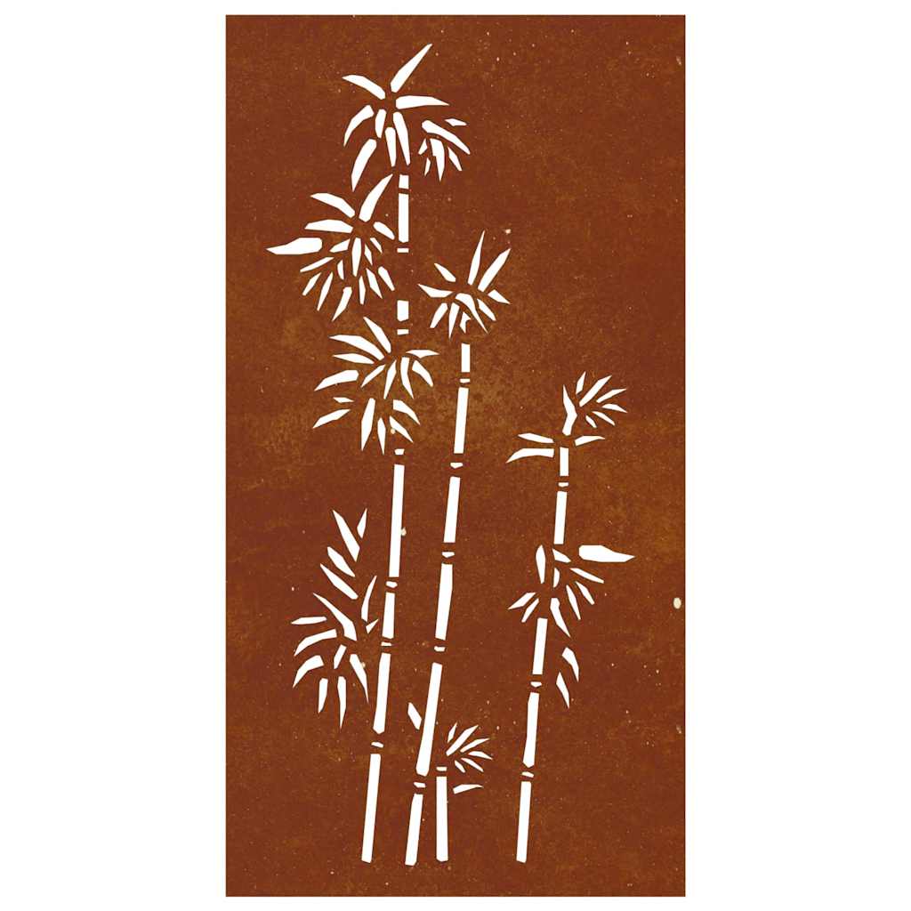 Décoration Murale Jardin 105X55 Cm Acier Corten Design Bambou