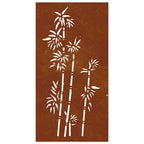 Décoration Murale Jardin 105X55 Cm Acier Corten Design Bambou