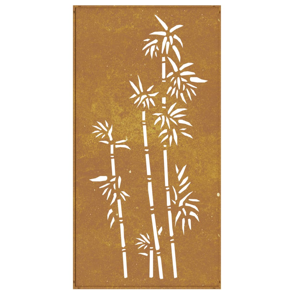 Décoration Murale Jardin 105X55 Cm Acier Corten Design Bambou