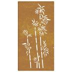 Décoration Murale Jardin 105X55 Cm Acier Corten Design Bambou
