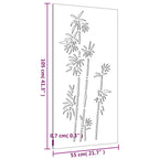 Décoration Murale Jardin 105X55 Cm Acier Corten Design Bambou
