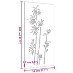 Décoration Murale Jardin 105X55 Cm Acier Corten Design Bambou