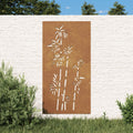 Décoration Murale Jardin 105X55 Cm Acier Corten Design Bambou