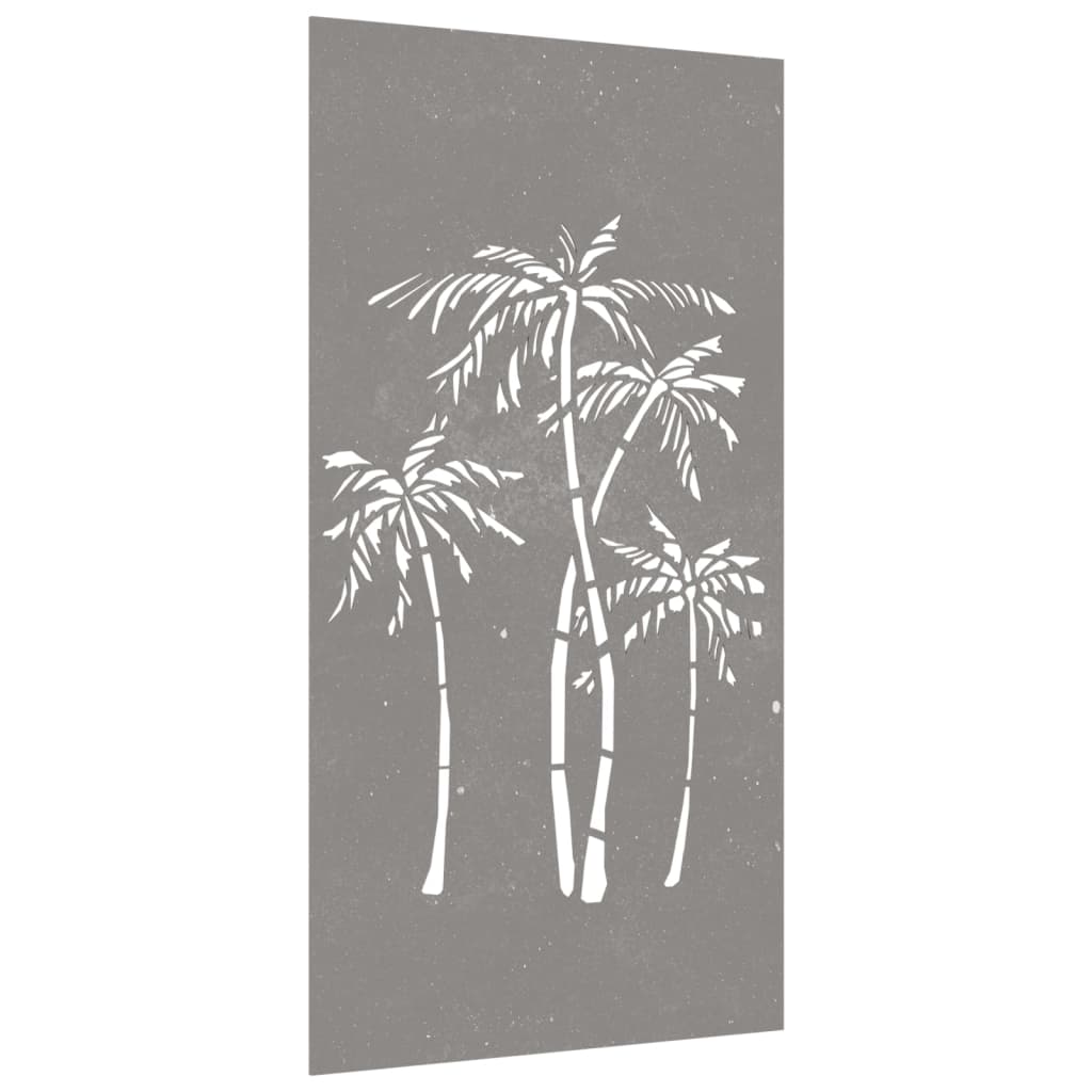 Décoration Murale Jardin 105X55 Cm Acier Corten Design Palmier