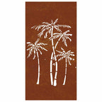 Décoration Murale Jardin 105X55 Cm Acier Corten Design Palmier