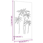 Décoration Murale Jardin 105X55 Cm Acier Corten Design Palmier