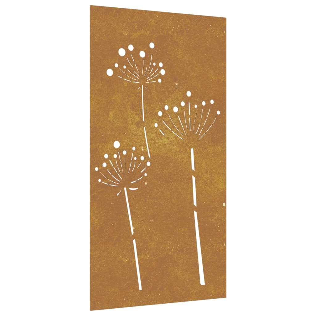 Décoration Murale Jardin 105X55 Cm Acier Corten Design De Fleur
