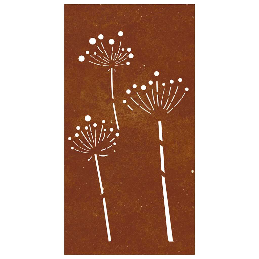 Décoration Murale Jardin 105X55 Cm Acier Corten Design De Fleur