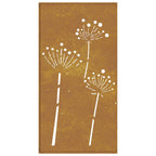 Décoration Murale Jardin 105X55 Cm Acier Corten Design De Fleur