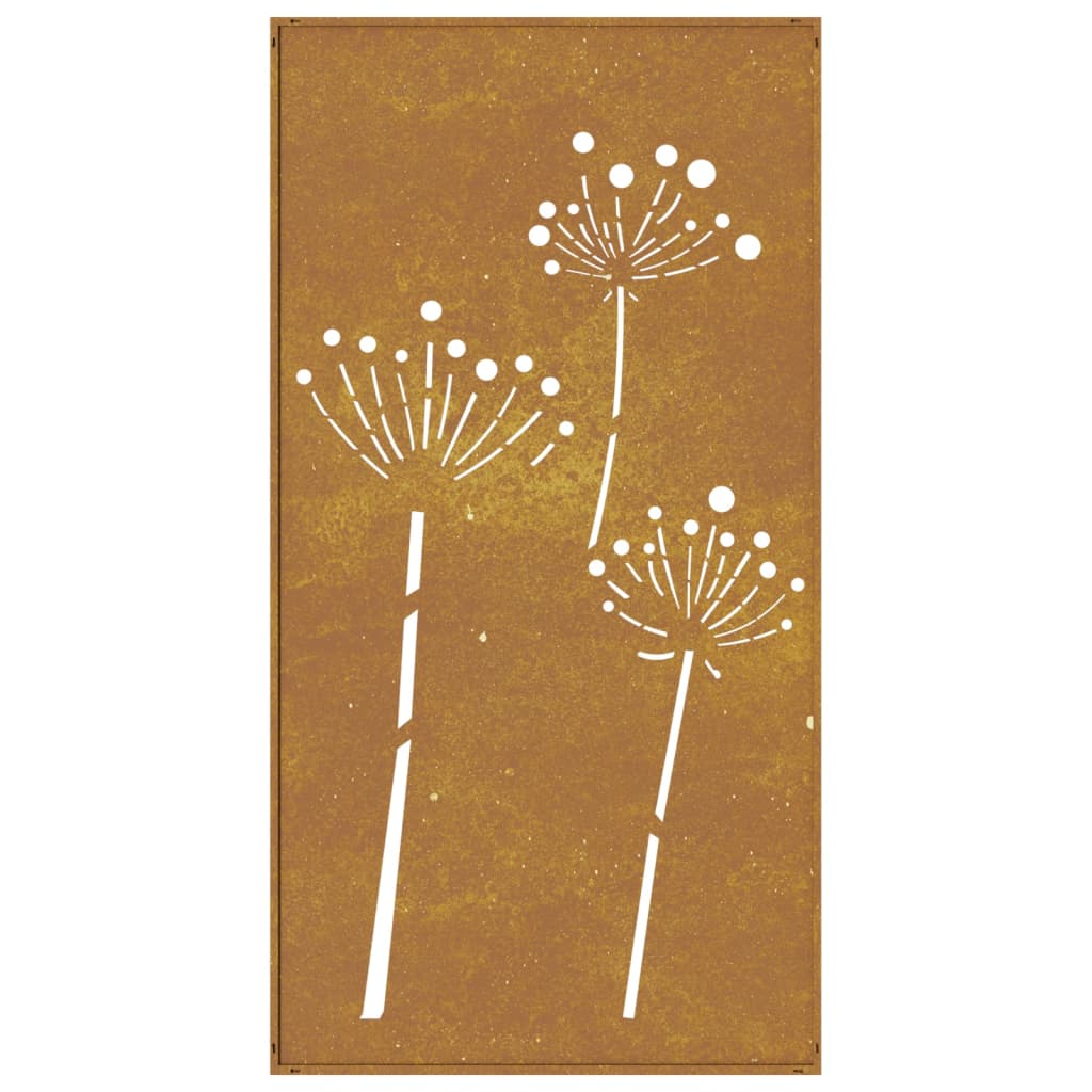 Décoration Murale Jardin 105X55 Cm Acier Corten Design De Fleur