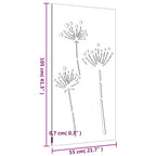 Décoration Murale Jardin 105X55 Cm Acier Corten Design De Fleur