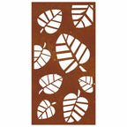 Décoration Murale Jardin 105X55 Cm Acier Corten Design Feuille