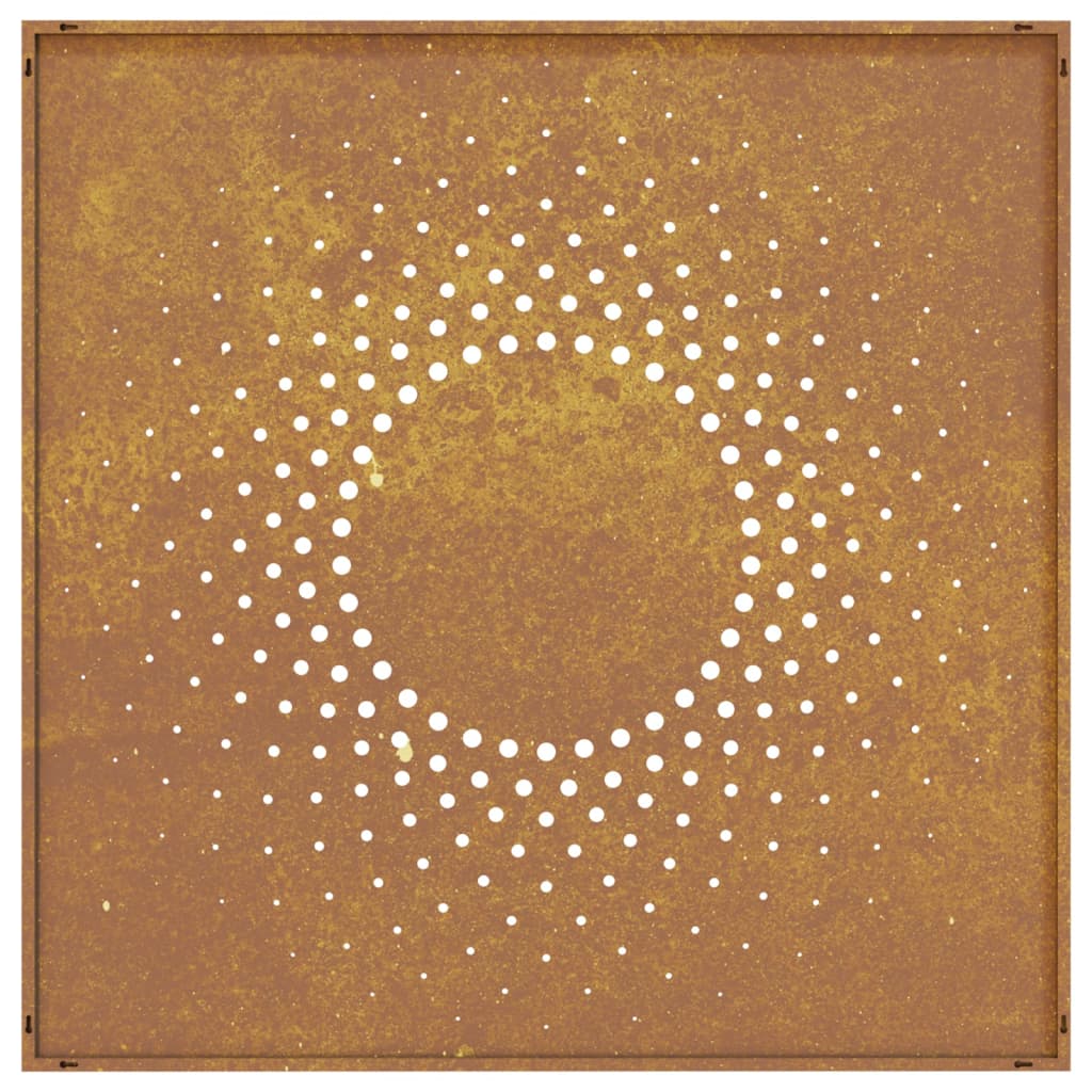 Décoration Murale Jardin 55X55 Cm Acier Corten Design Du Soleil