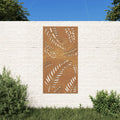 Décoration Murale Jardin 105X55 Cm Acier Corten Design Feuille