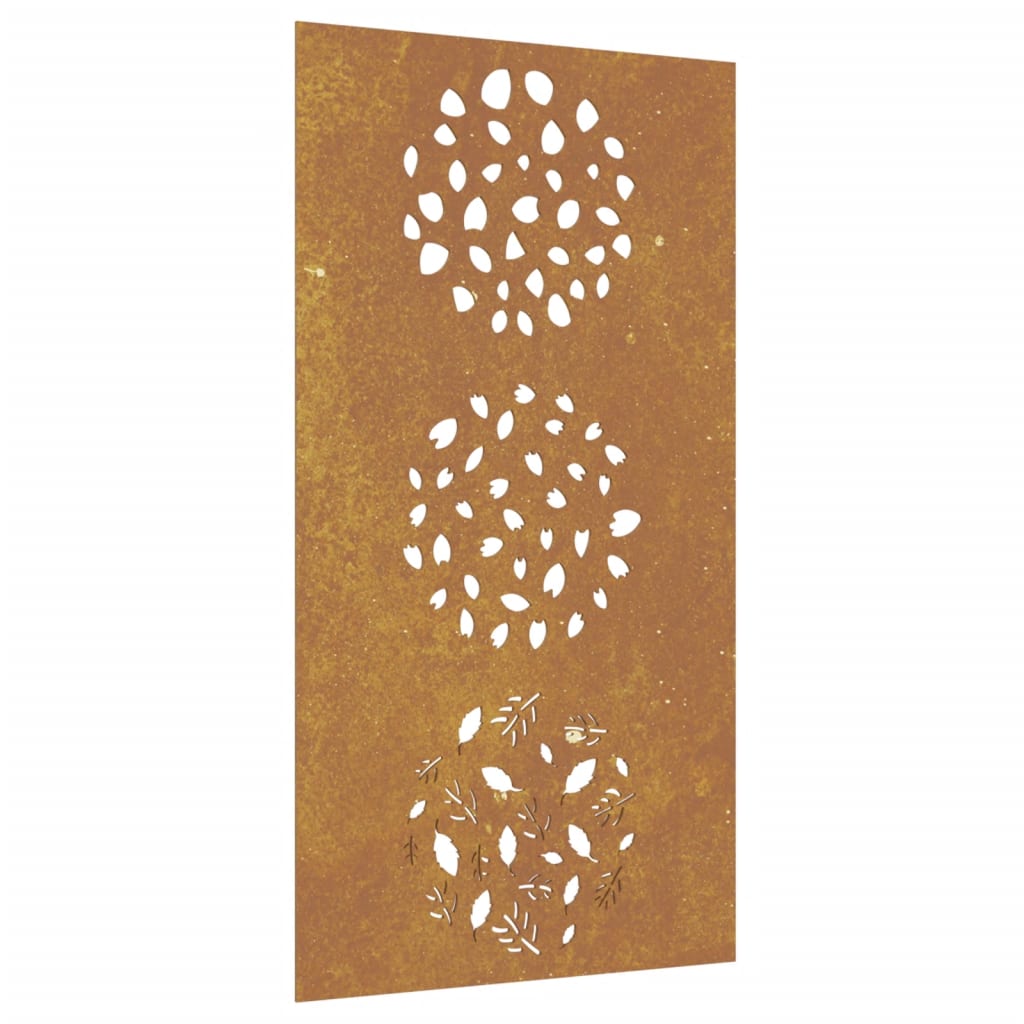 Décoration Murale Jardin 105X55 Cm Acier Corten Design Feuille