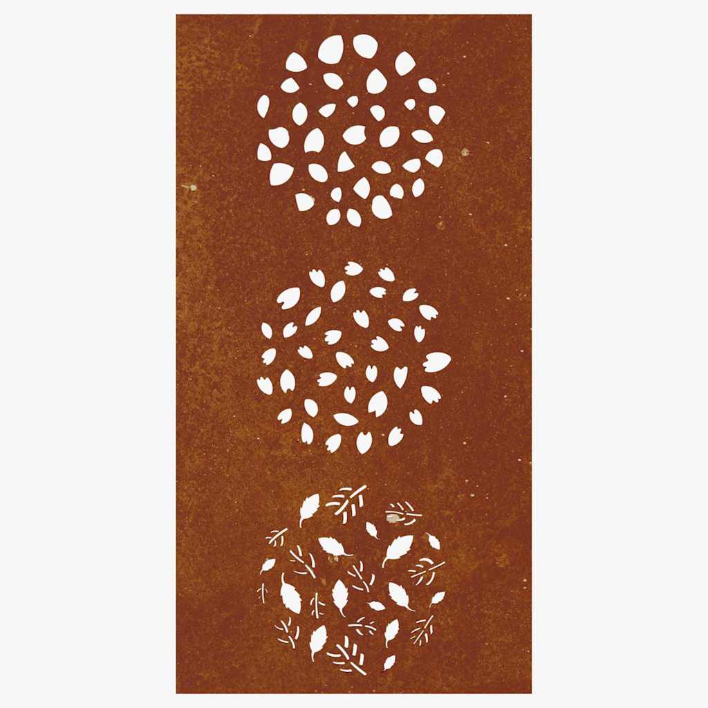 Décoration Murale Jardin 105X55 Cm Acier Corten Design Feuille