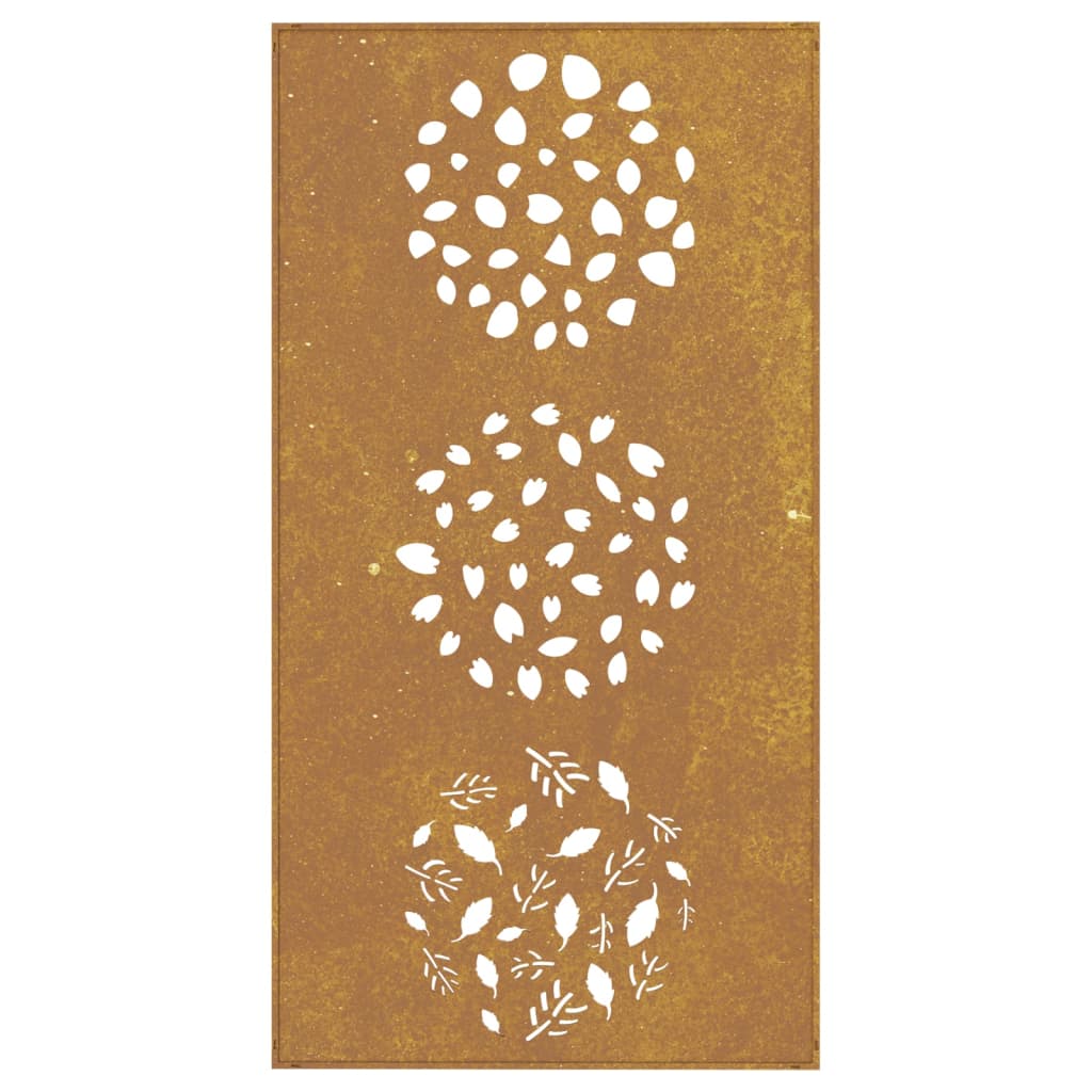 Décoration Murale Jardin 105X55 Cm Acier Corten Design Feuille