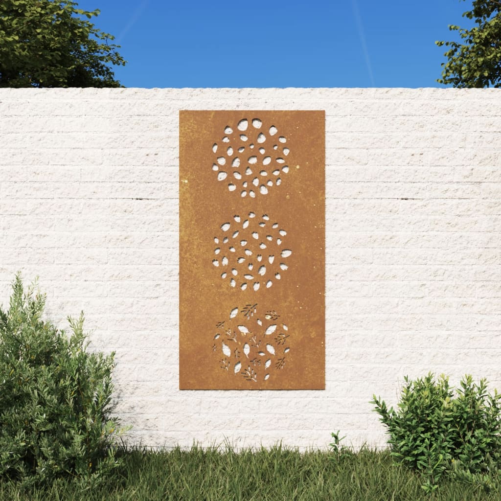 Décoration Murale Jardin 105X55 Cm Acier Corten Design Feuille