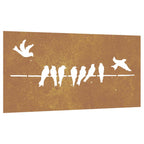 Décoration Murale Jardin 105X55 Cm Acier Corten Design D'oiseau