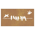 Décoration Murale Jardin 105X55 Cm Acier Corten Design D'oiseau