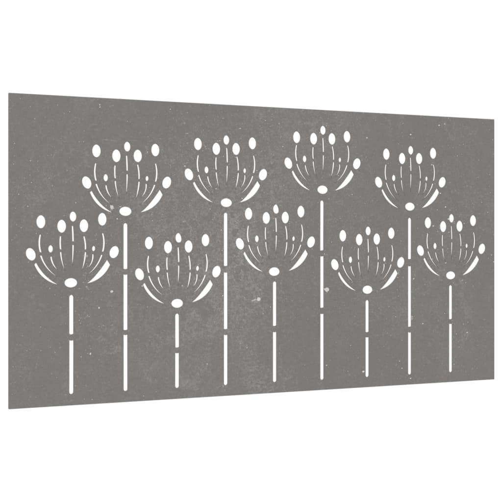 Décoration Murale Jardin 105X55 Cm Acier Corten Design De Fleur