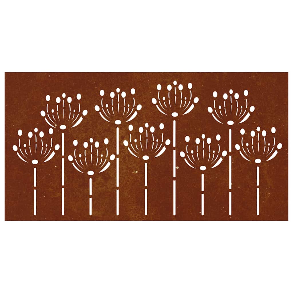 Décoration Murale Jardin 105X55 Cm Acier Corten Design De Fleur