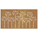 Décoration Murale Jardin 105X55 Cm Acier Corten Design De Fleur