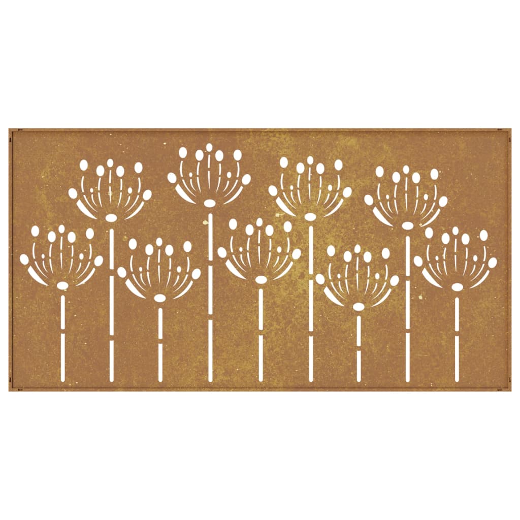 Décoration Murale Jardin 105X55 Cm Acier Corten Design De Fleur