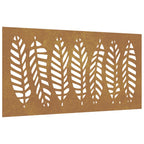Décoration Murale Jardin 105X55 Cm Acier Corten Design Feuille