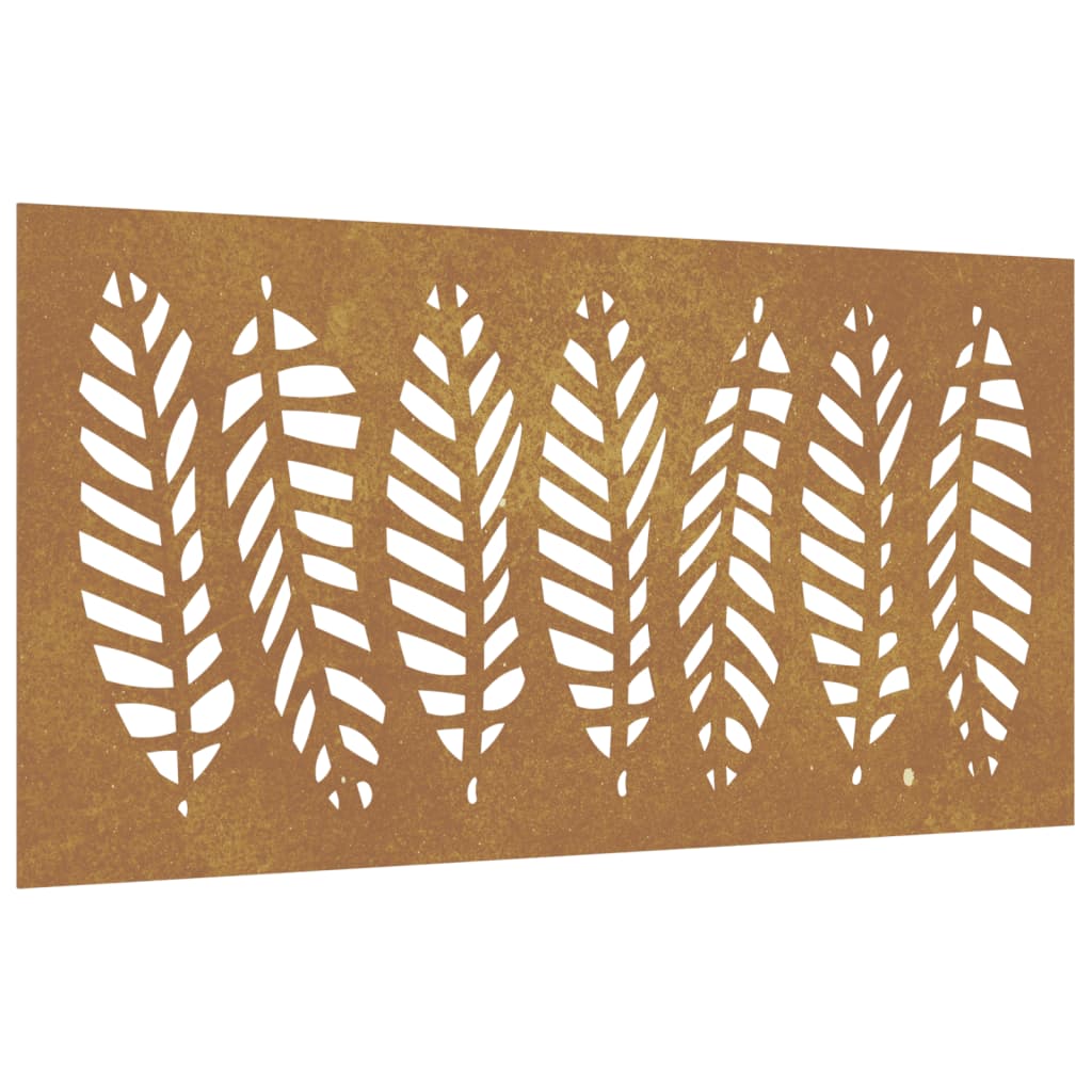 Décoration Murale Jardin 105X55 Cm Acier Corten Design Feuille