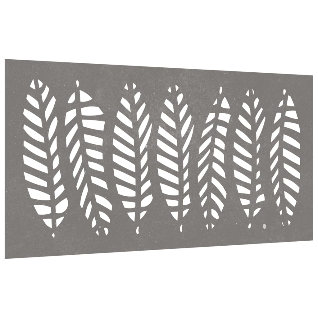 Décoration Murale Jardin 105X55 Cm Acier Corten Design Feuille