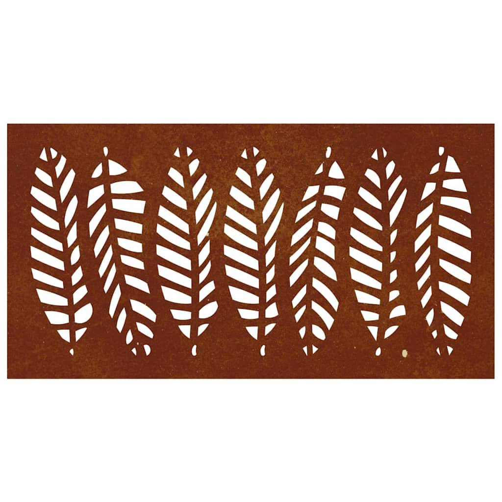 Décoration Murale Jardin 105X55 Cm Acier Corten Design Feuille