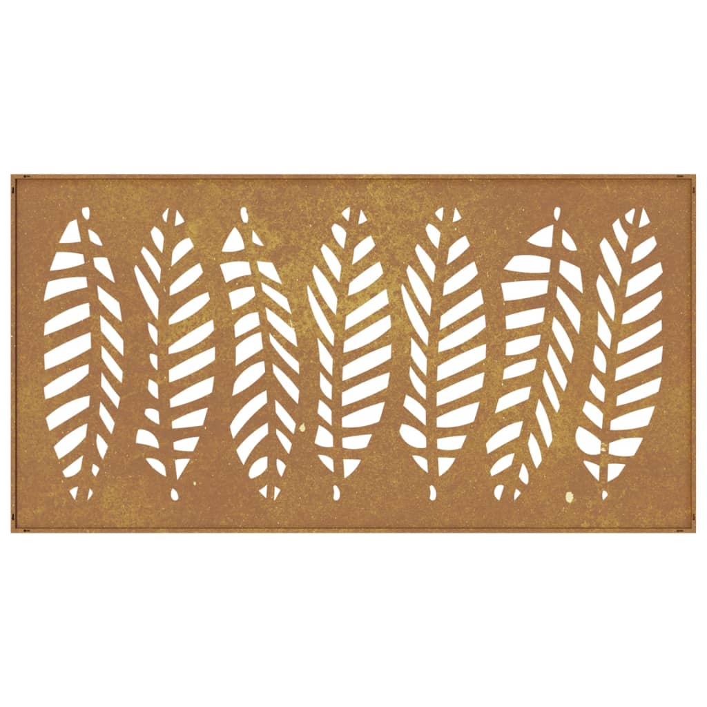 Décoration Murale Jardin 105X55 Cm Acier Corten Design Feuille