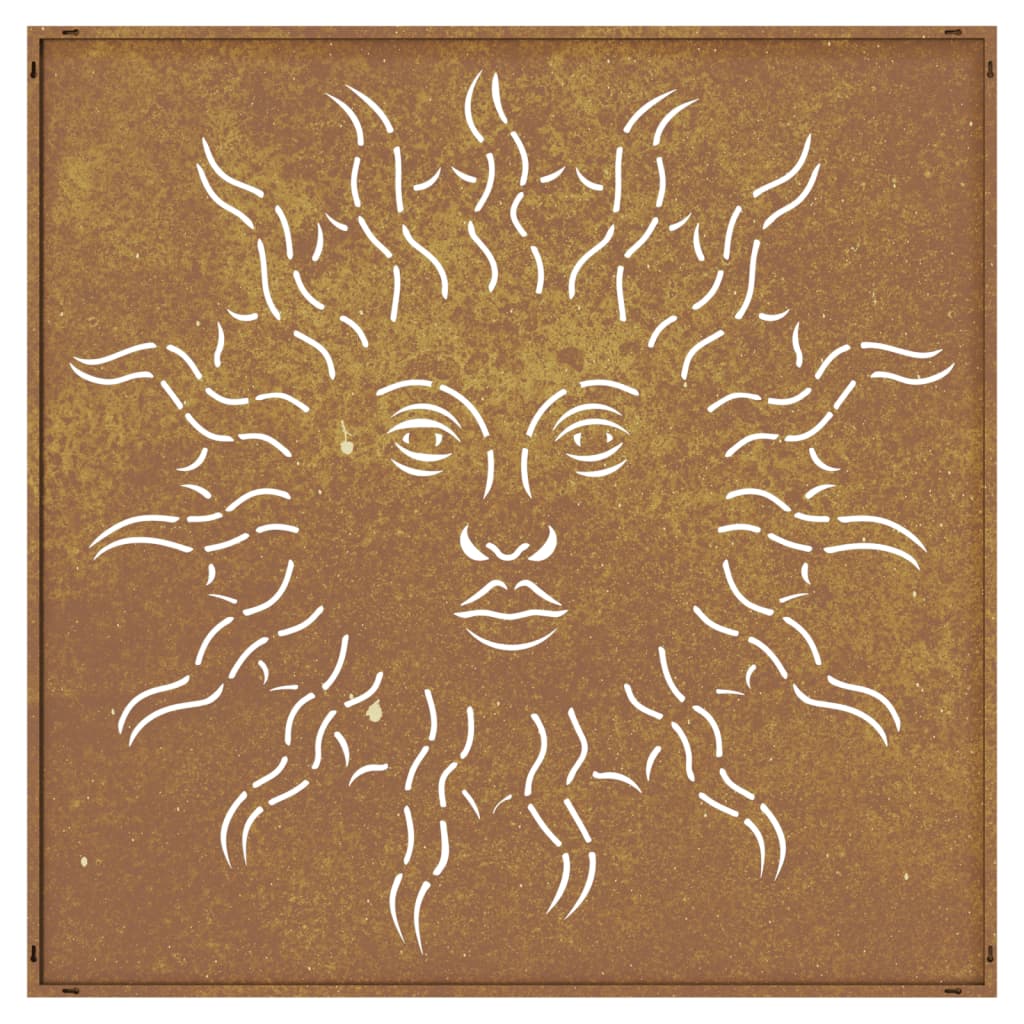 Décoration Murale Jardin 55X55 Cm Acier Corten Design Du Soleil