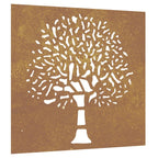Décoration Murale Jardin 55X55 Cm Acier Corten Design D'arbre