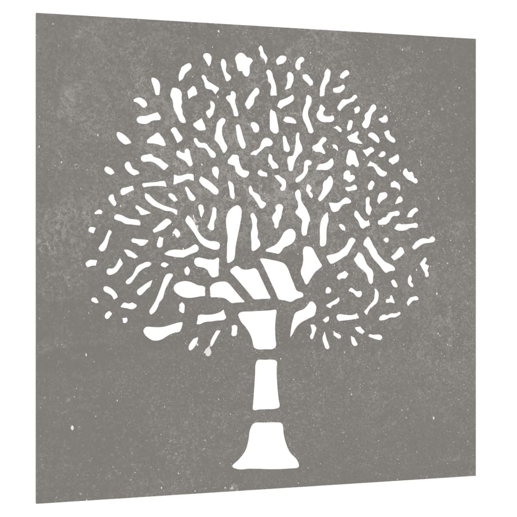 Décoration Murale Jardin 55X55 Cm Acier Corten Design D'arbre