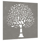 Décoration Murale Jardin 55X55 Cm Acier Corten Design D'arbre