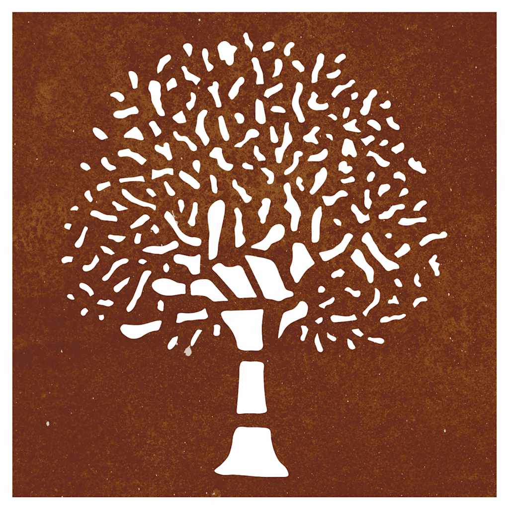 Décoration Murale Jardin 55X55 Cm Acier Corten Design D'arbre