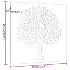 Décoration Murale Jardin 55X55 Cm Acier Corten Design D'arbre