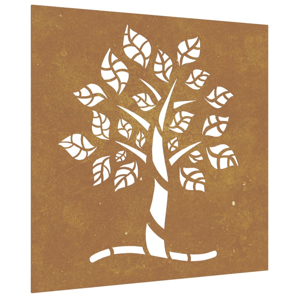Décoration Murale Jardin 55X55 Cm Acier Corten Design D'arbre