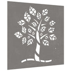 Décoration Murale Jardin 55X55 Cm Acier Corten Design D'arbre
