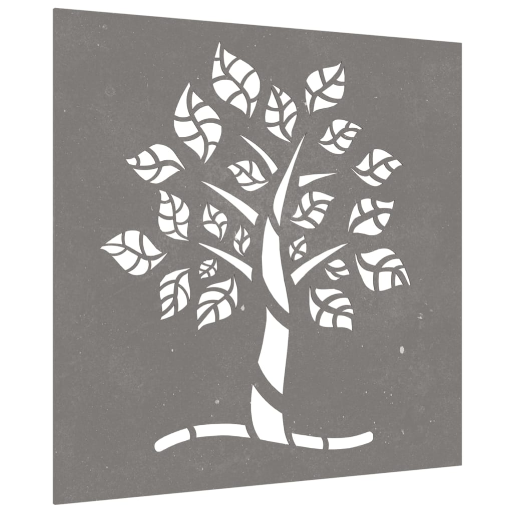 Décoration Murale Jardin 55X55 Cm Acier Corten Design D'arbre