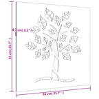 Décoration Murale Jardin 55X55 Cm Acier Corten Design D'arbre