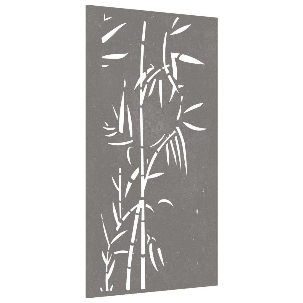 Décoration Murale Jardin 105X55 Cm Acier Corten Design Bambou